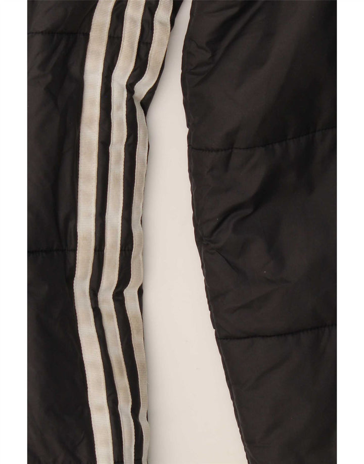 Jachetă căptușită cu glugă Adidas pentru femei UK 12 Poliester mediu negru