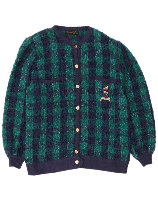 Giorgio Grati Pulover cardigan supradimensionat pentru femei IT 48 XL Bleumarin Check