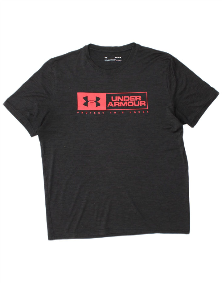 Tricou grafic pentru bărbați UNDER ARMOUR Heat Gear Top Mediu Negru