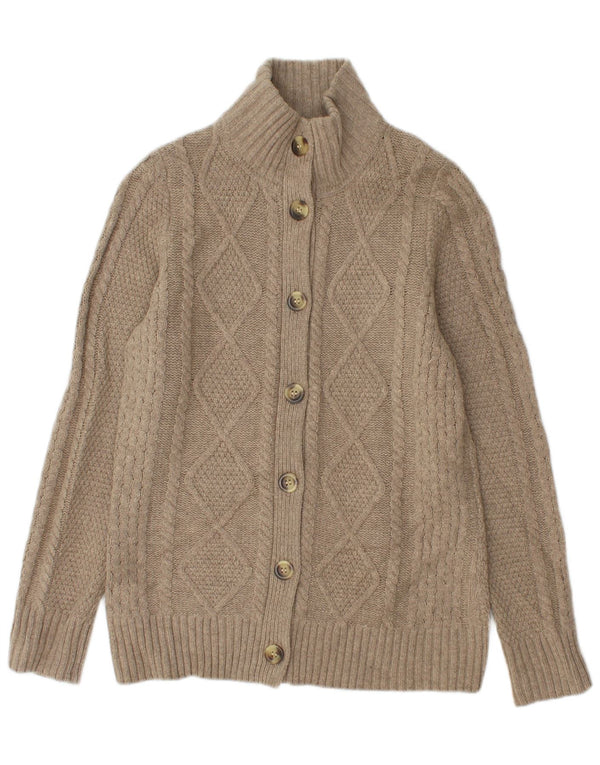 Pulover cardigan pentru femei L.L.BEAN UK 12 Medium Beige Merinos Wool