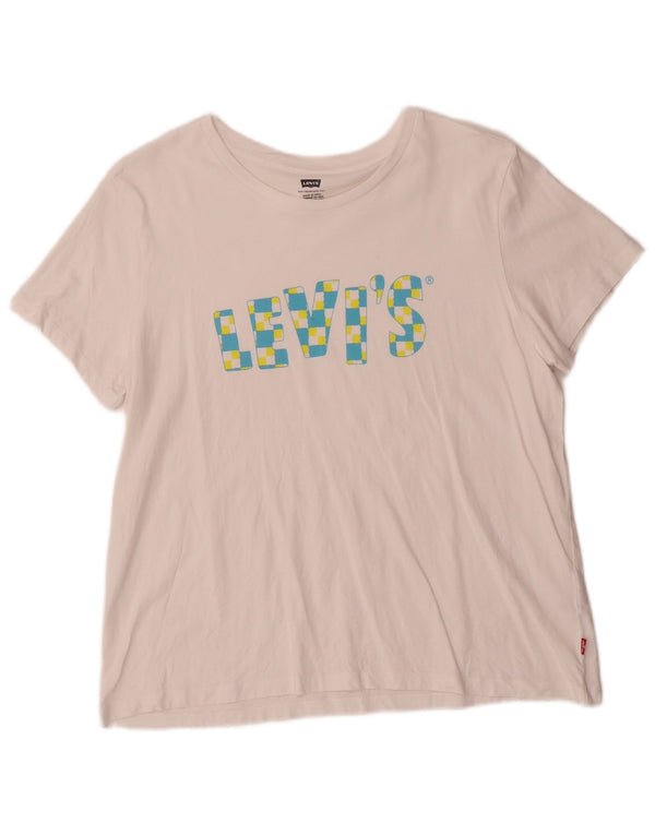 Tricou cu grafic pentru femei Levi's Top UK 18 XL Bumbac alb