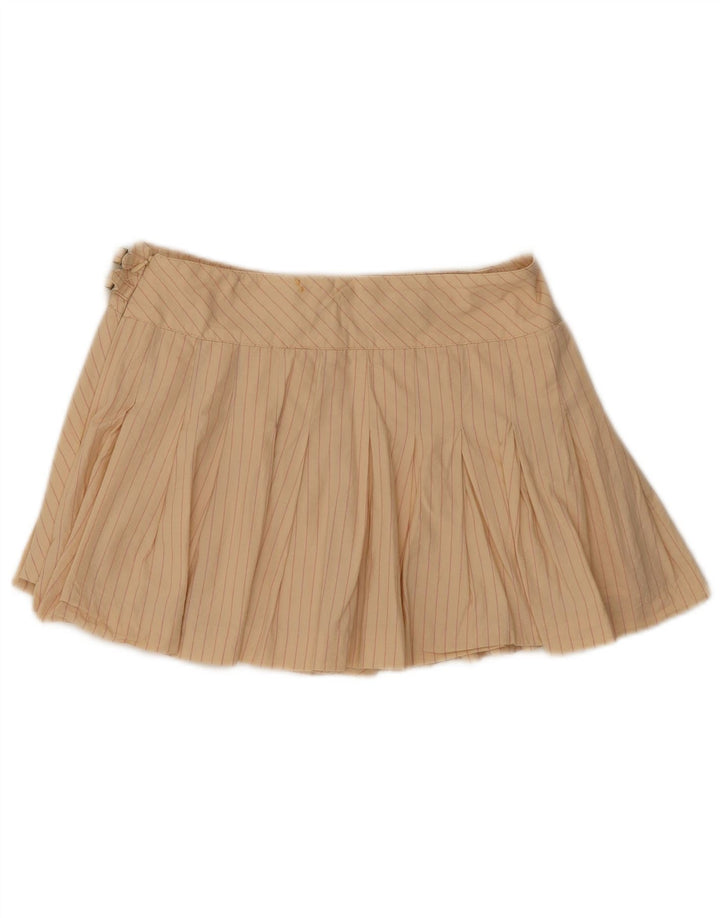 Fusta Mini Wrap Femei Zara Medium W28 Bej Pinstripe Bumbac