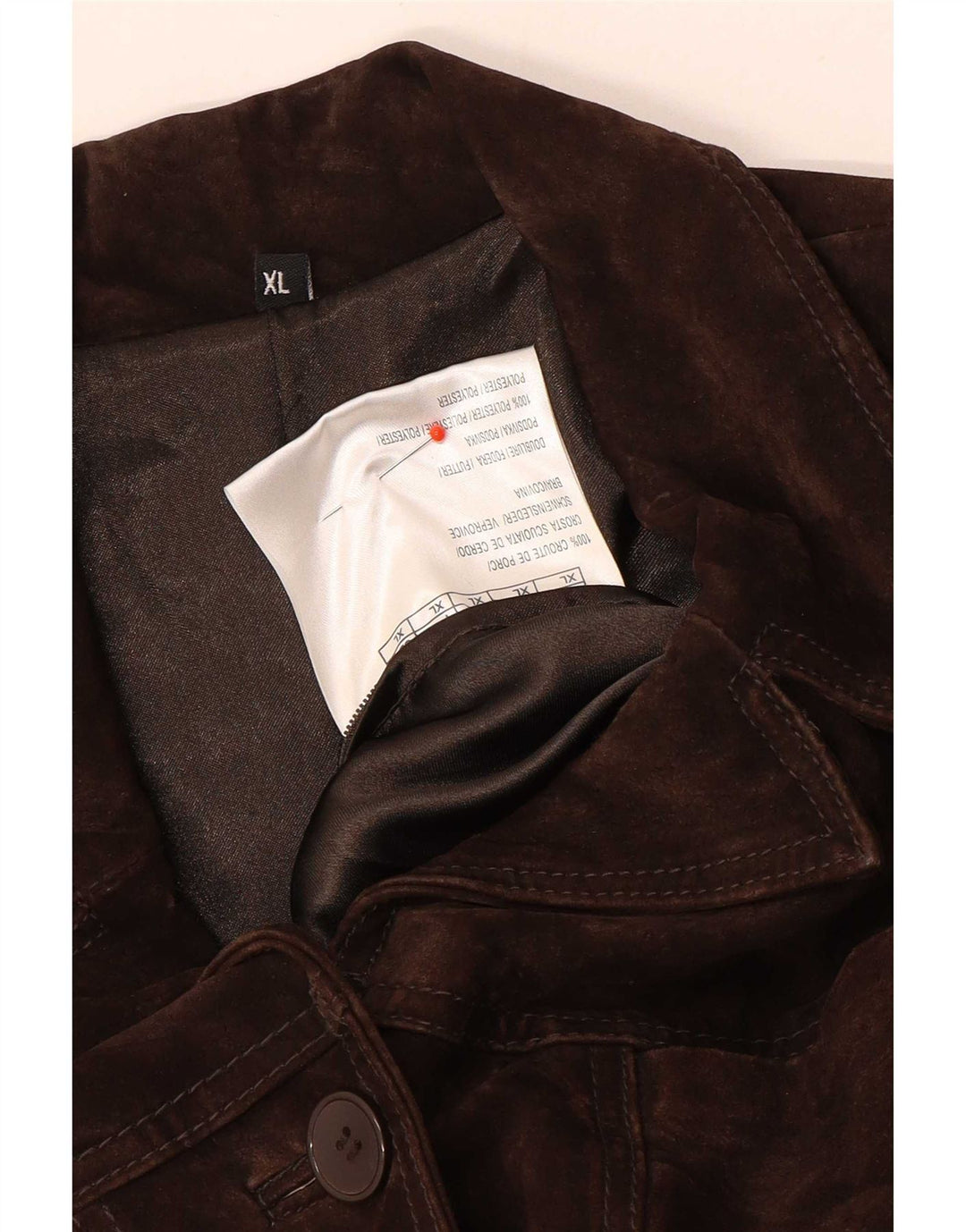 Jachetă vintage de piele intoarsa pentru femei UK 18 XL maro