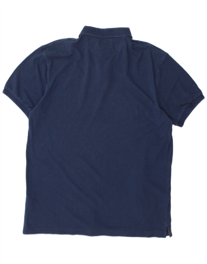 HACKETT Tricou polo cu grafică pentru bărbați, mare, bleumarin, din bumbac