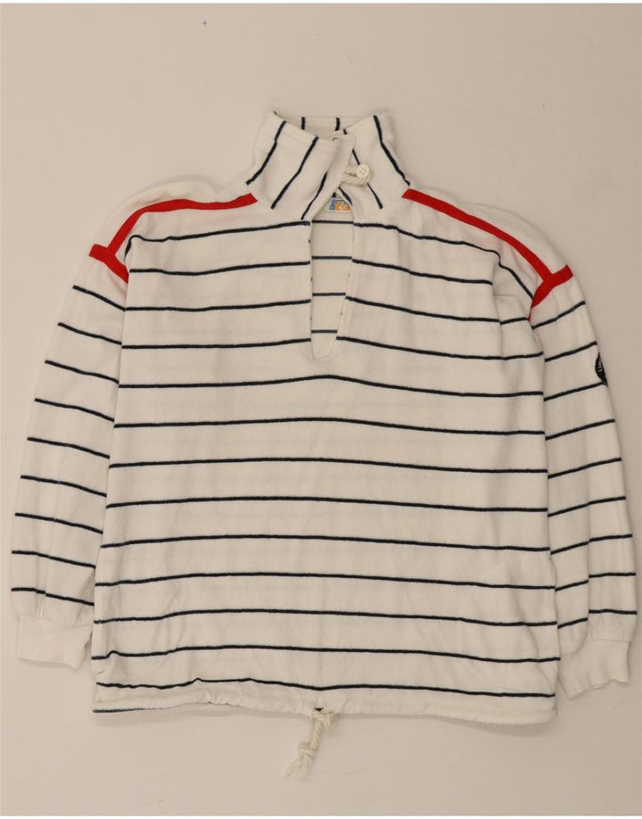 SINA COVA Womens Sweatshirt Jumper UK 14 Large White Striped Vintage Sina Cova and Second-Hand Sina Cova from Messina Hembry 
