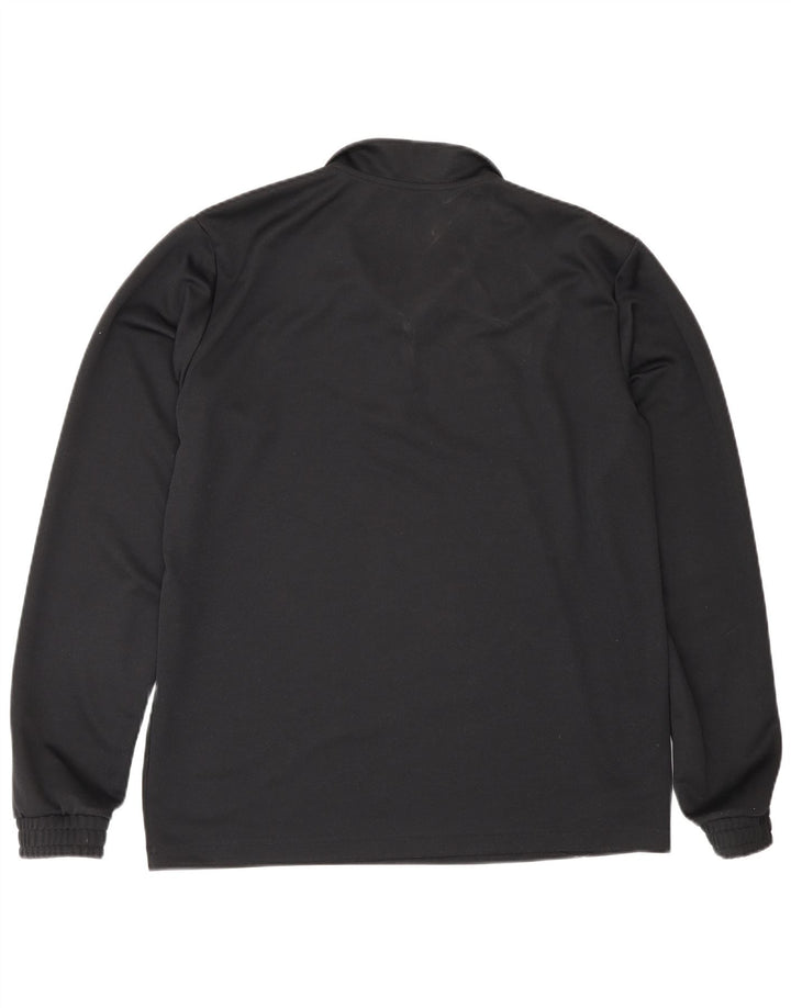 Adidas bărbați Zip Neck Top cu mânecă lungă mare negru poliester sport