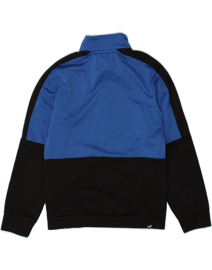 PUMA Boys Graphic Tracksuit Top Jacket 9-10 Years Black Colourblock Vintage Puma and Second-Hand Puma from Messina Hembry 
