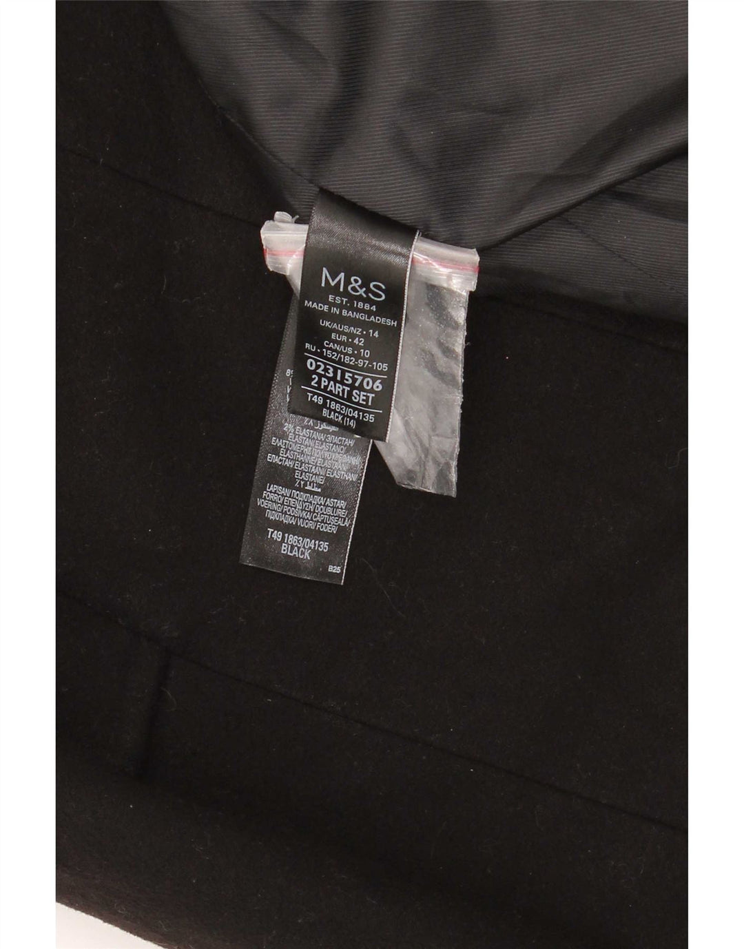 Palton pentru femei Marks & Spencer UK 14, mare, negru, poliester