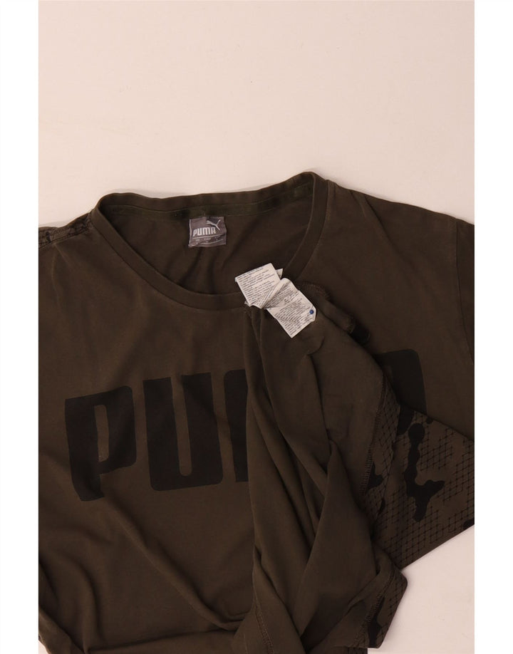 Tricou grafic PUMA pentru bărbați Top mare, bumbac, camuflaj, kaki