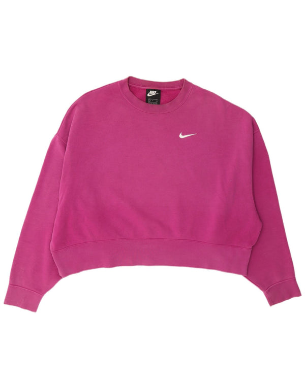 Pulover pentru femei Nike Crop Oversized Pulover UK 10 Bumbac roz mic