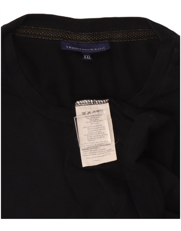 TRUSSARDI JEANS Top pentru bărbați cu mânecă lungă 2XL bumbac negru