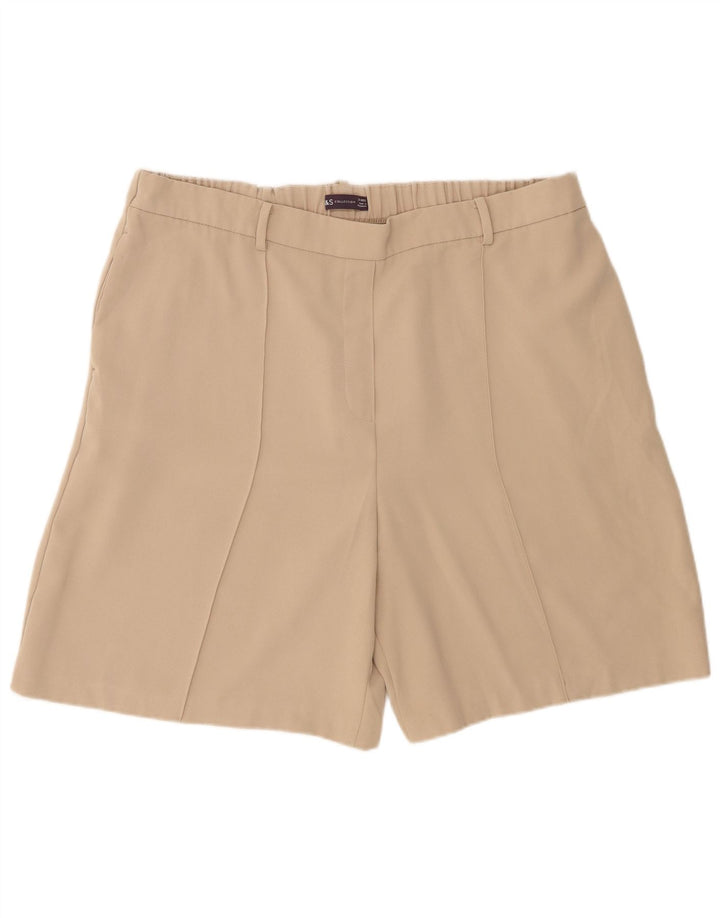 Pantaloni scurti chino pentru femei Marks & Spencer UK 20 2XL W42 Bej Poliester