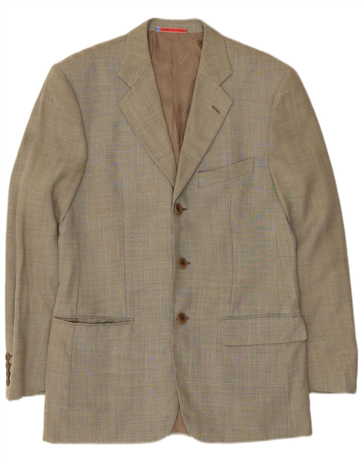 Blazer pentru bărbați UNGARO cu 3 nasturi IT 46 Lână kaki mică