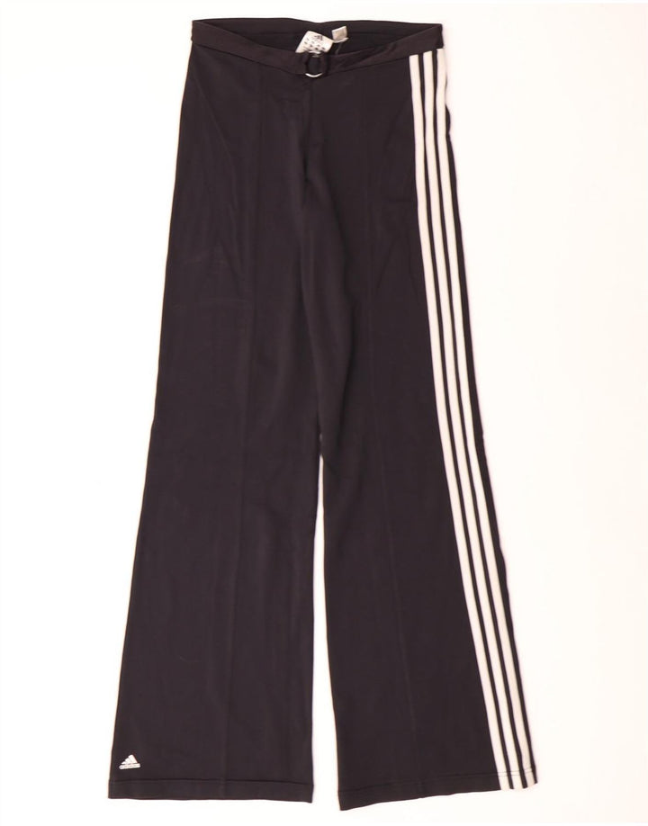 Pantaloni de trening Adidas pentru femei cu picioare largi UK 14 Poliamidă neagră medie