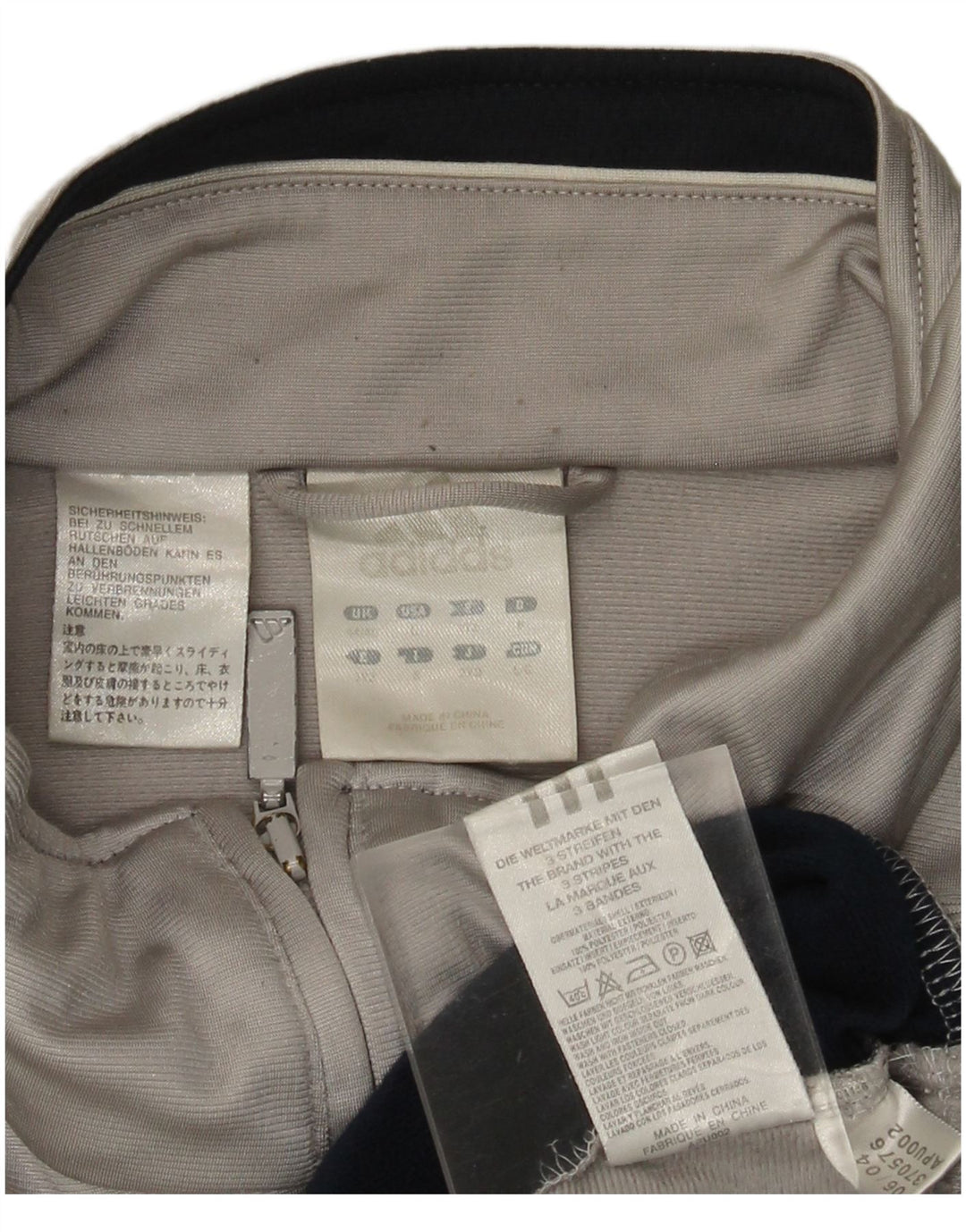 Jachetă de trening pentru bărbați ADIDAS UK 44/46, mare, gri, poliester color bloc