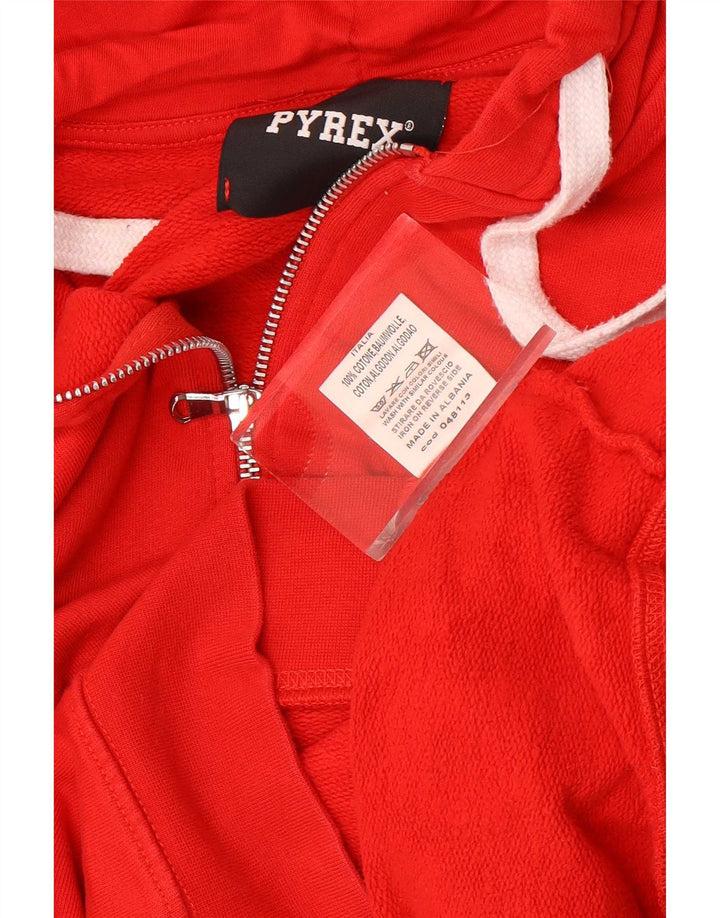 Pulover Pyrex pentru femei, cu fermoar și cu capota, UK 14, bumbac roșu mediu