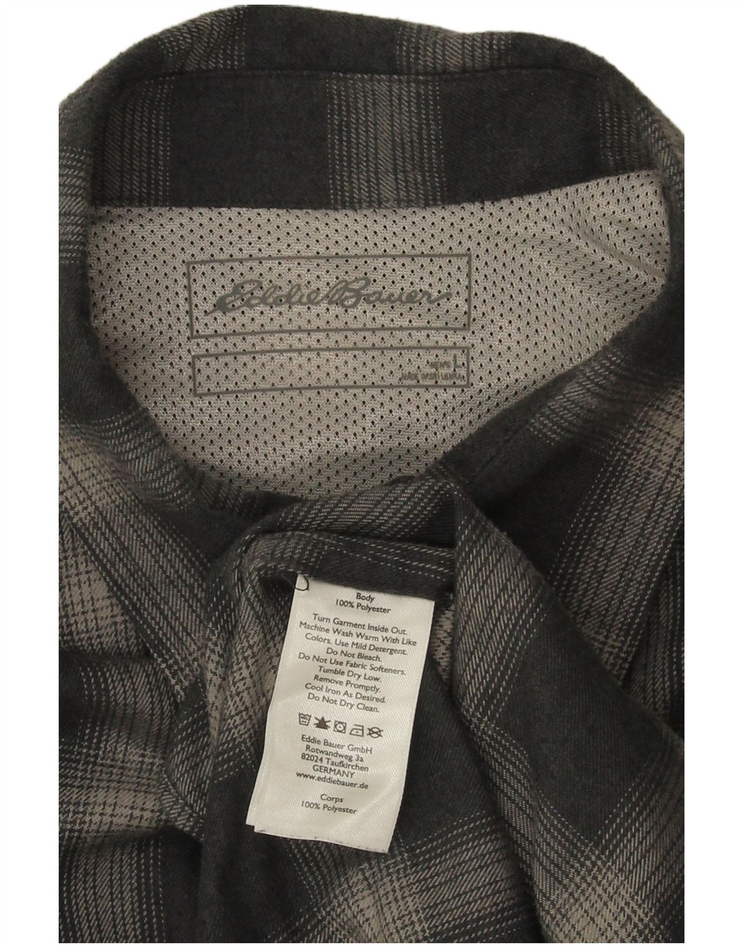 Cămașă de flanel pentru bărbați Eddie Bauer, poliester cu carouri mari bleumarin