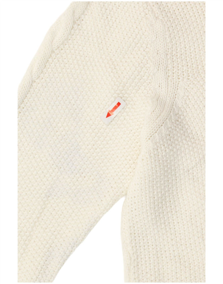 Pulover Oasis pentru femei cu gât de barcă din bumbac alb mediu UK 14