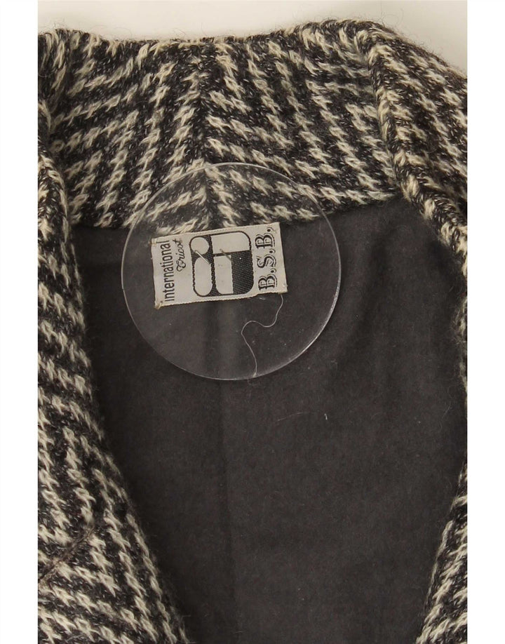 Vintage Womens Pardes UK 16 Large Grey Herringbone