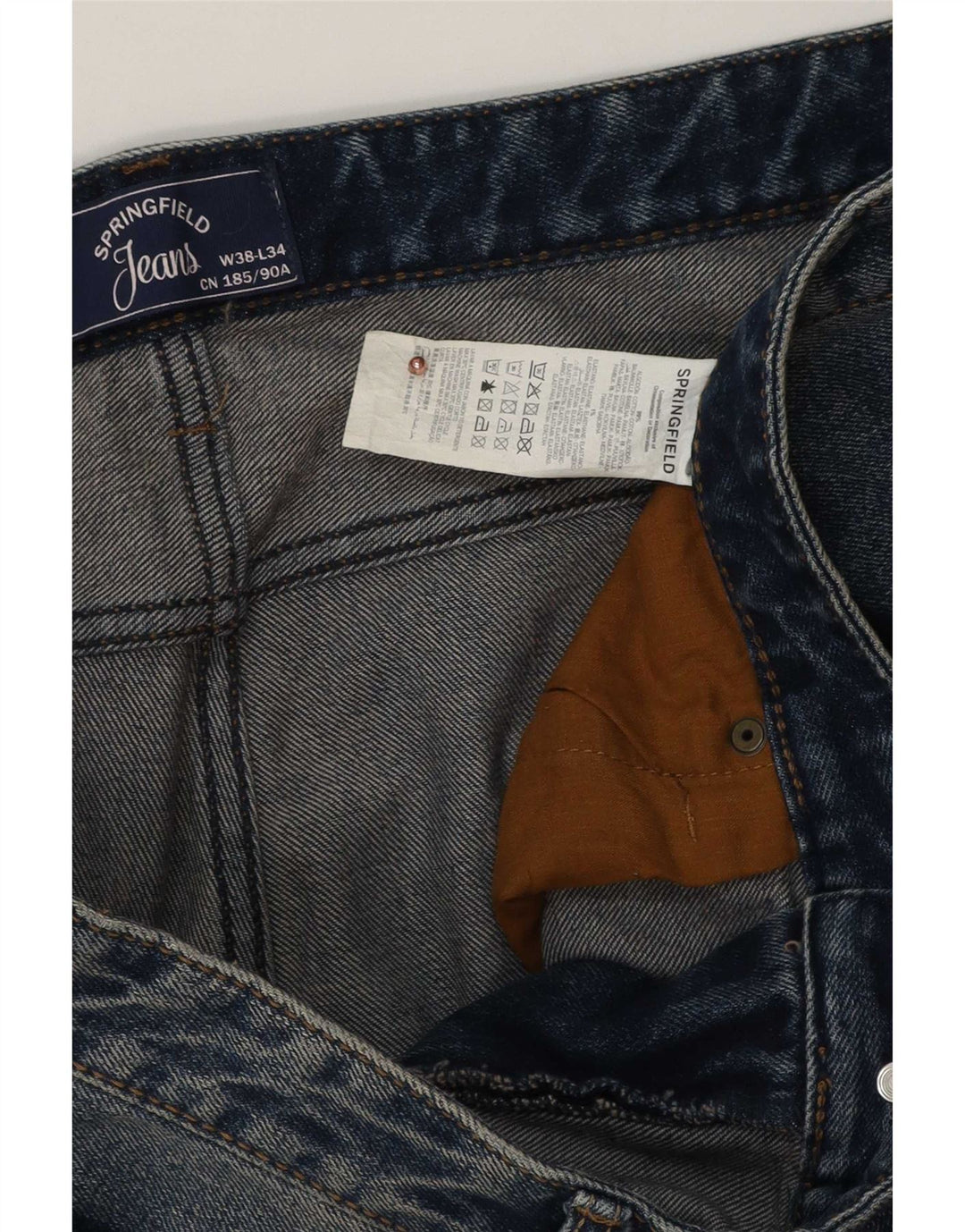 Blugi slim pentru bărbați Springfield W38 L34 Bumbac albastru