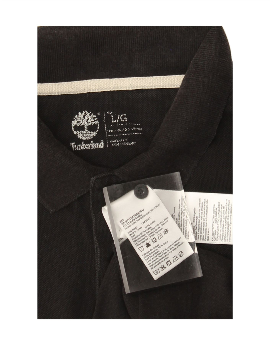 Tricou polo Timberland pentru bărbați, bumbac negru mare