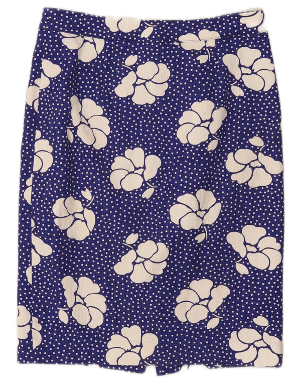 Fusta dreaptă Boden pentru femei UK 10 Small W30 Blue Floral Bumbac