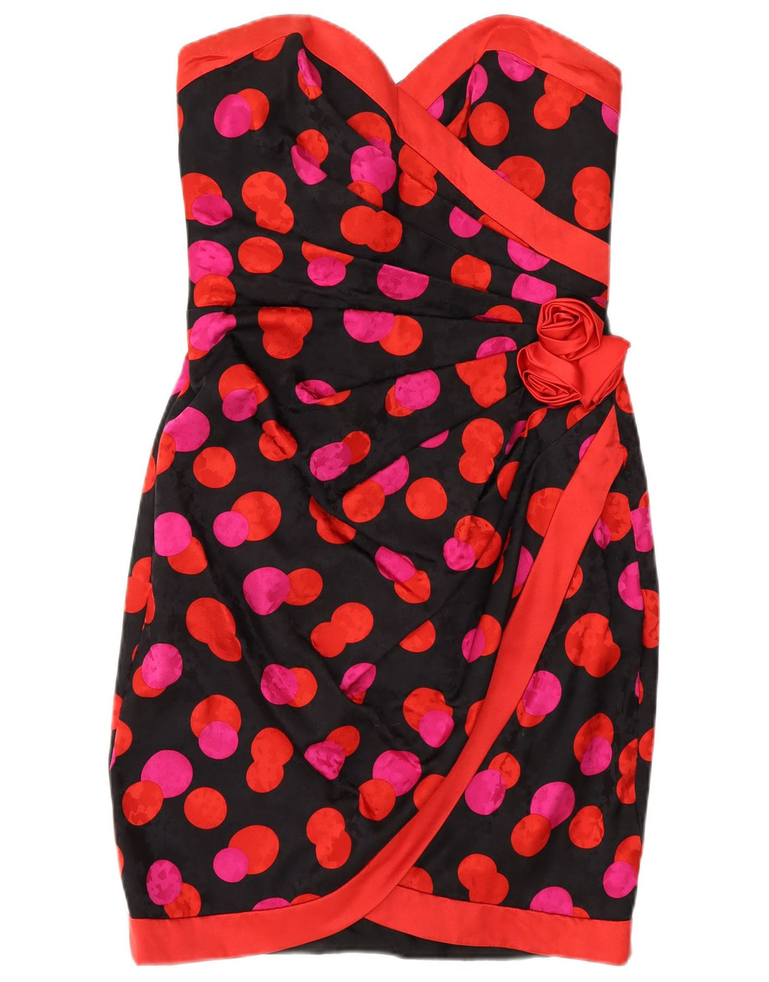 MUREK Rochie de damă fără bretele UK 10 mici, multicolore, cu buline