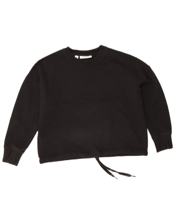 Calvin Klein Golf Crop Oversized Top cu mâneci 3/4 UK 10 Mic Negru