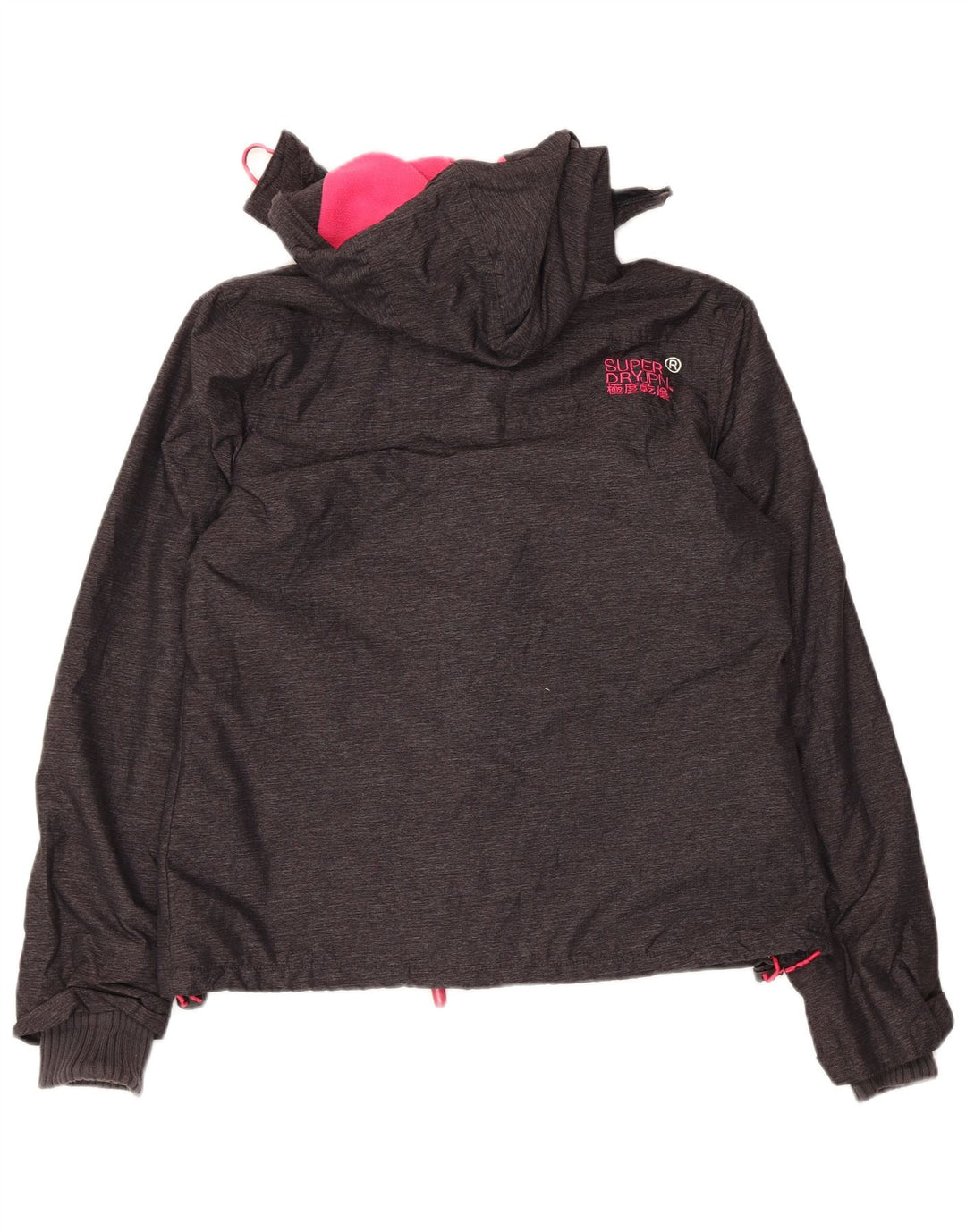 Jachetă Windbreaker cu glugă Superdry pentru femei UK 16, mare, gri