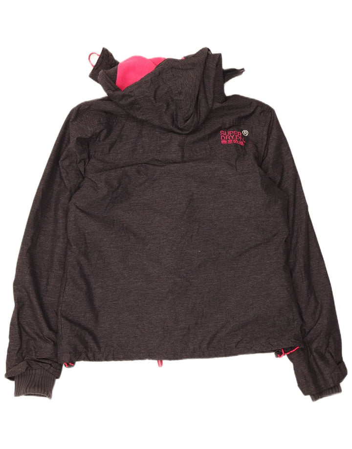 Jachetă Windbreaker cu glugă Superdry pentru femei UK 16, mare, gri