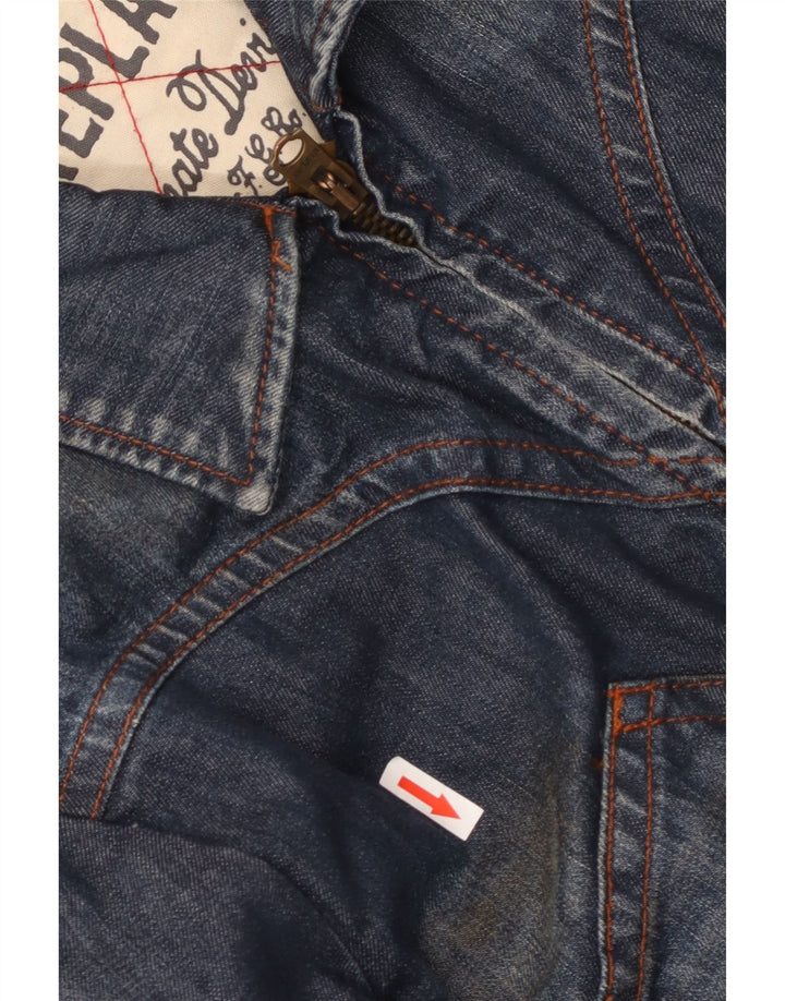 REPLAY Womens Denim Jacket UK 16 Large Navy Blue Cotton