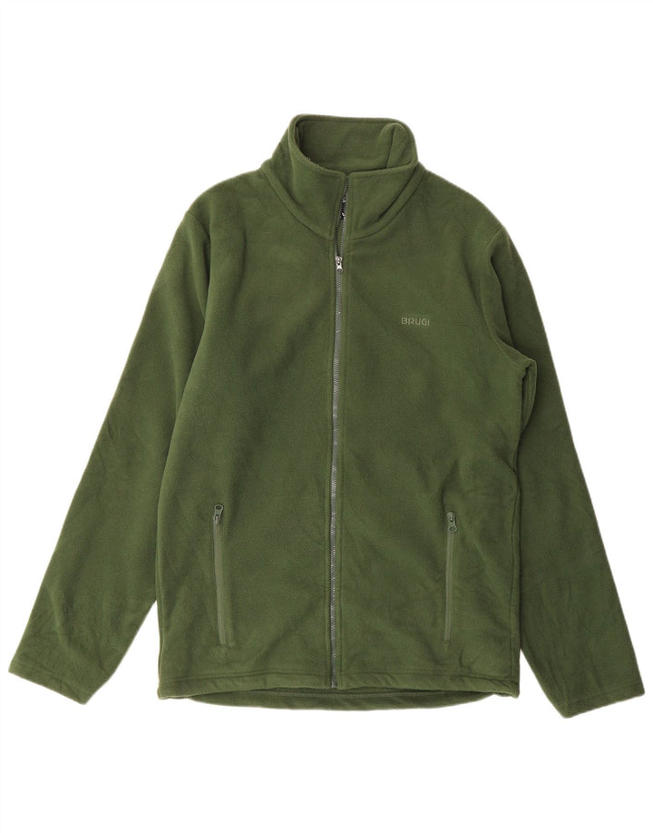 BRUGI Mens Fleece Jacket UK 38 Medium Green