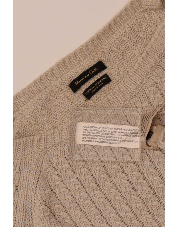 Pulover Massimo Dutti pentru damă, cu gât de barcă, din bumbac, gri mediu, UK 14