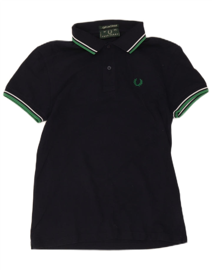 Cămașă polo Fred Perry pentru bărbați, bumbac cu dungi, albastru bleumarin