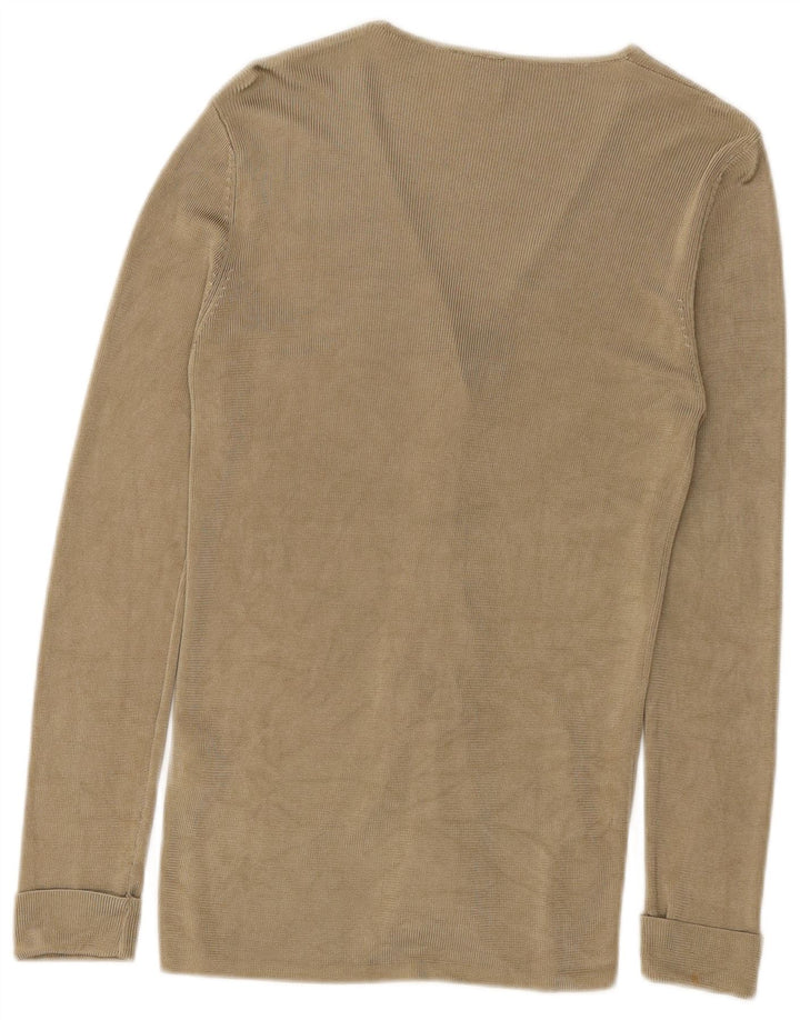 Pulover cardigan Oui pentru femei UK 12 Medium Khaki Viscose