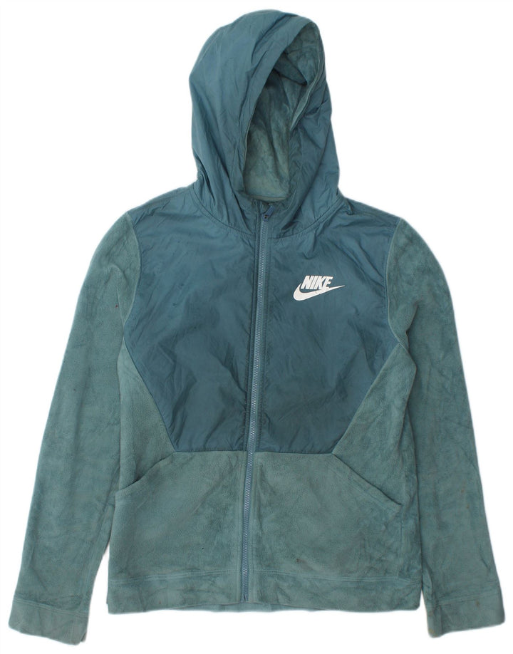 Jachetă fleece cu glugă Nike pentru femei UK 18 XL poliester albastru
