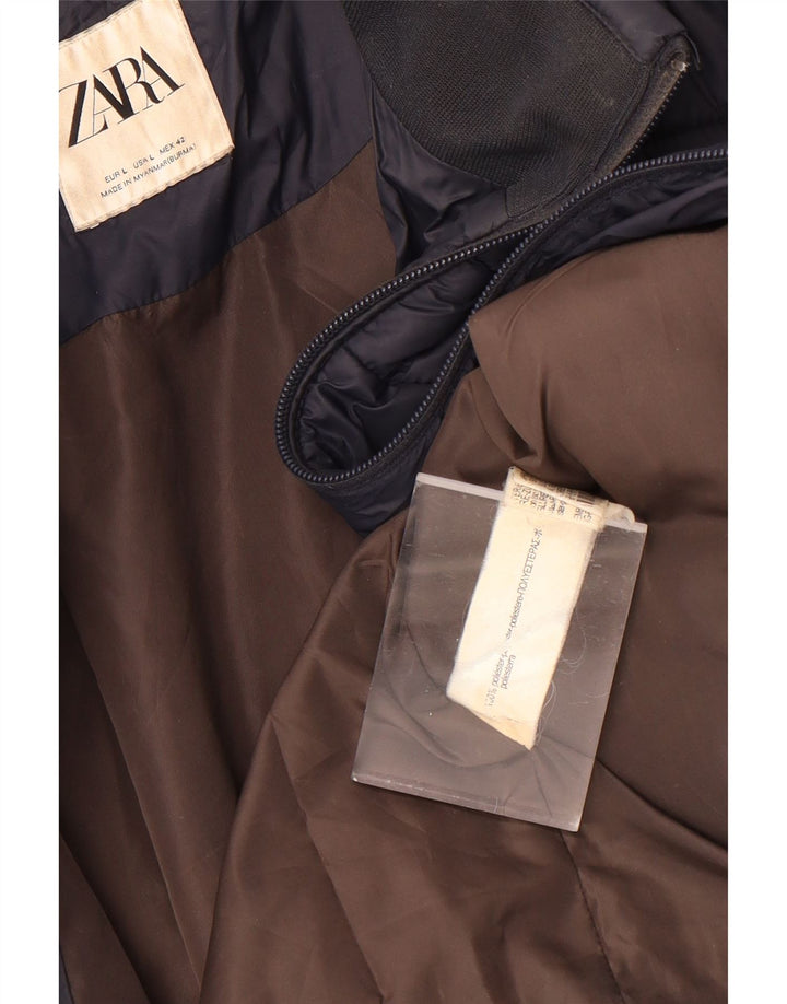 Gilet căptușit pentru bărbați Zara UK 40 mare, albastru, poliester