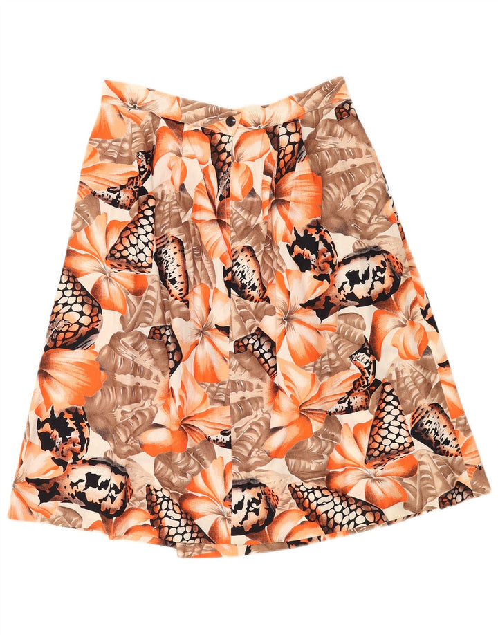 Fustă A-Line Vintage pentru femei W30 Medium Orange Floral