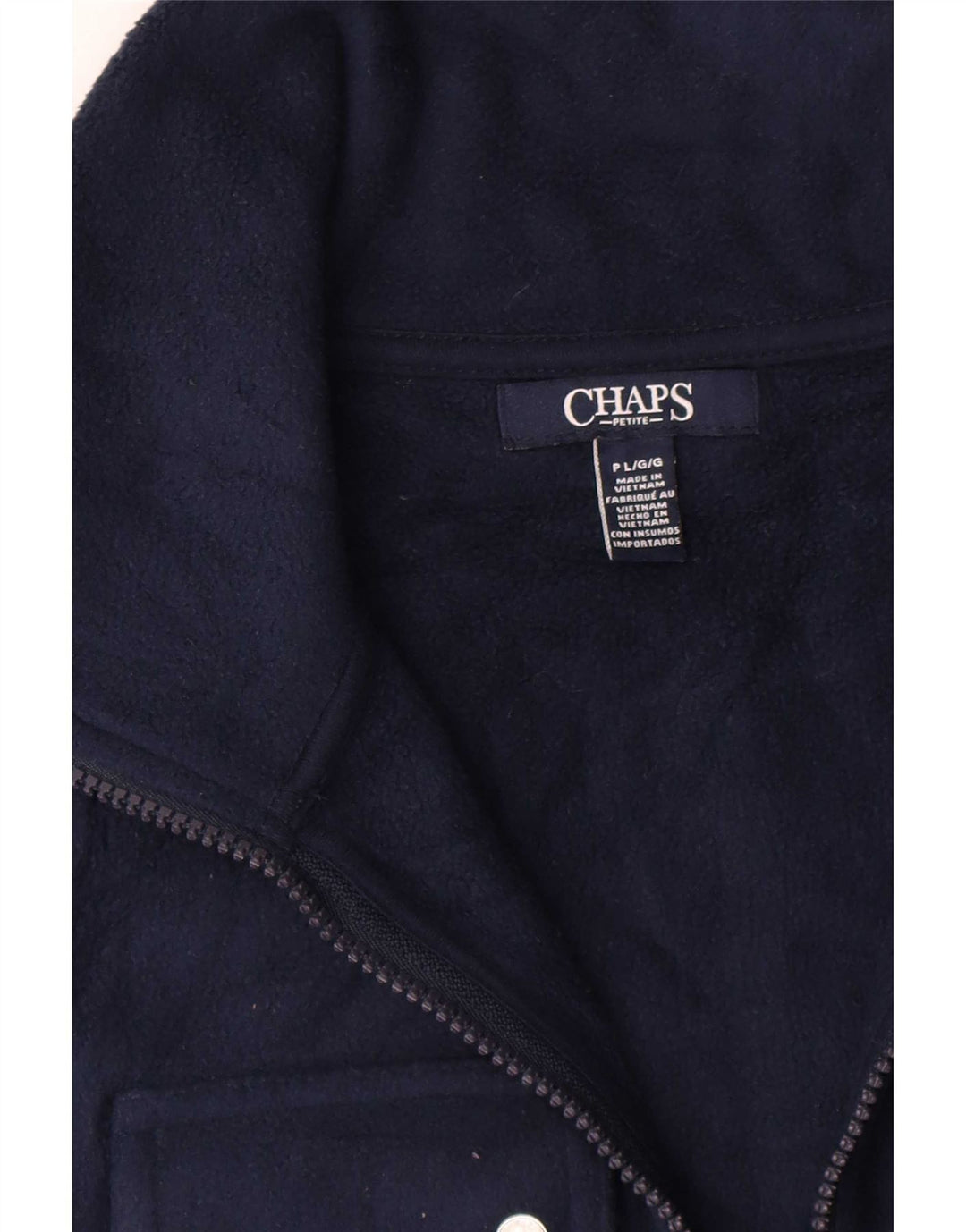 Gilet pentru femei Chaps Petite Fleece UK 16, mare, poliester bleumarin