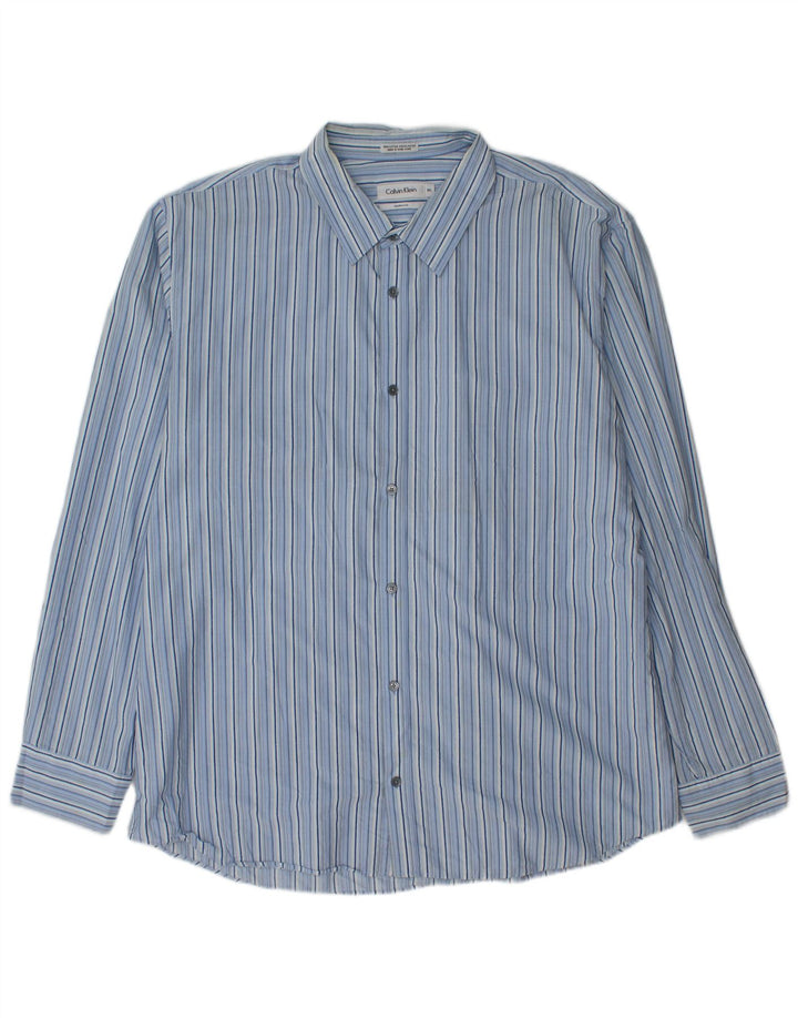 Cămașă Modern Fit CALVIN KLEIN pentru bărbați, bumbac cu dungi albastre 2XL