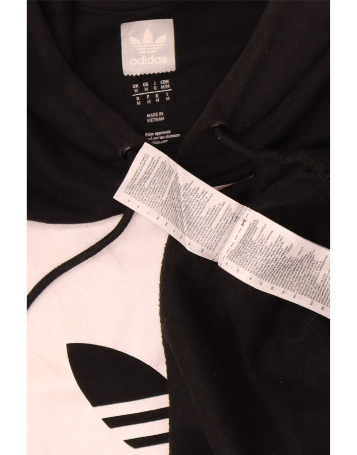 Pulover cu glugă cu grafic pentru bărbați Adidas, bumbac mediu negru