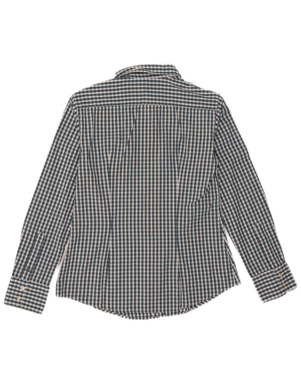 Cămașă Benetton pentru femei UK 12 Medium Green Gingham Bumbac