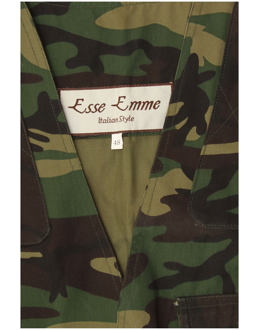 Gilet utilitar vintage pentru bărbați IT 48 Medium Green Camouflage Poliester Army