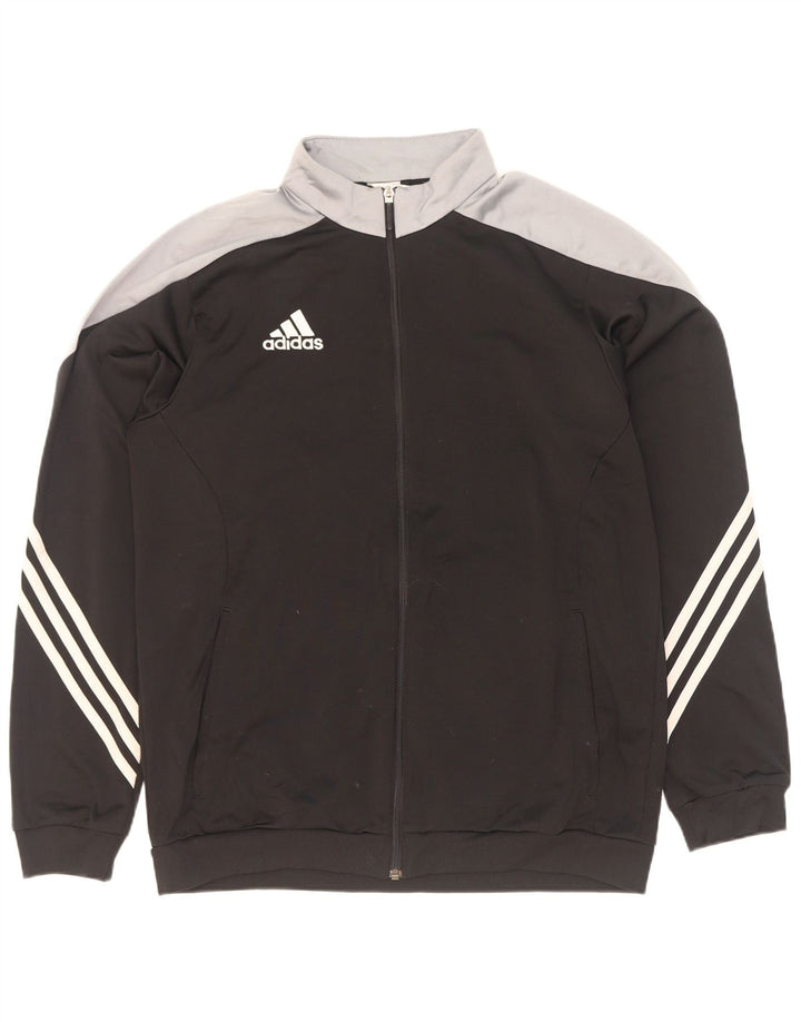 Jachetă de trening pentru bărbați Adidas, mare, negru, poliester bloc de culoare