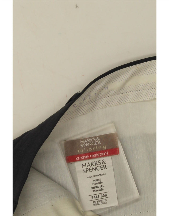Marks & Spencer Pantaloni drepți pentru bărbați L36 L29 Poliester bleumarin