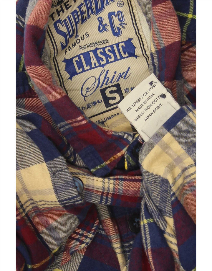 Cămașă de flanel pentru bărbați Superdry, bumbac cu carouri multicolore