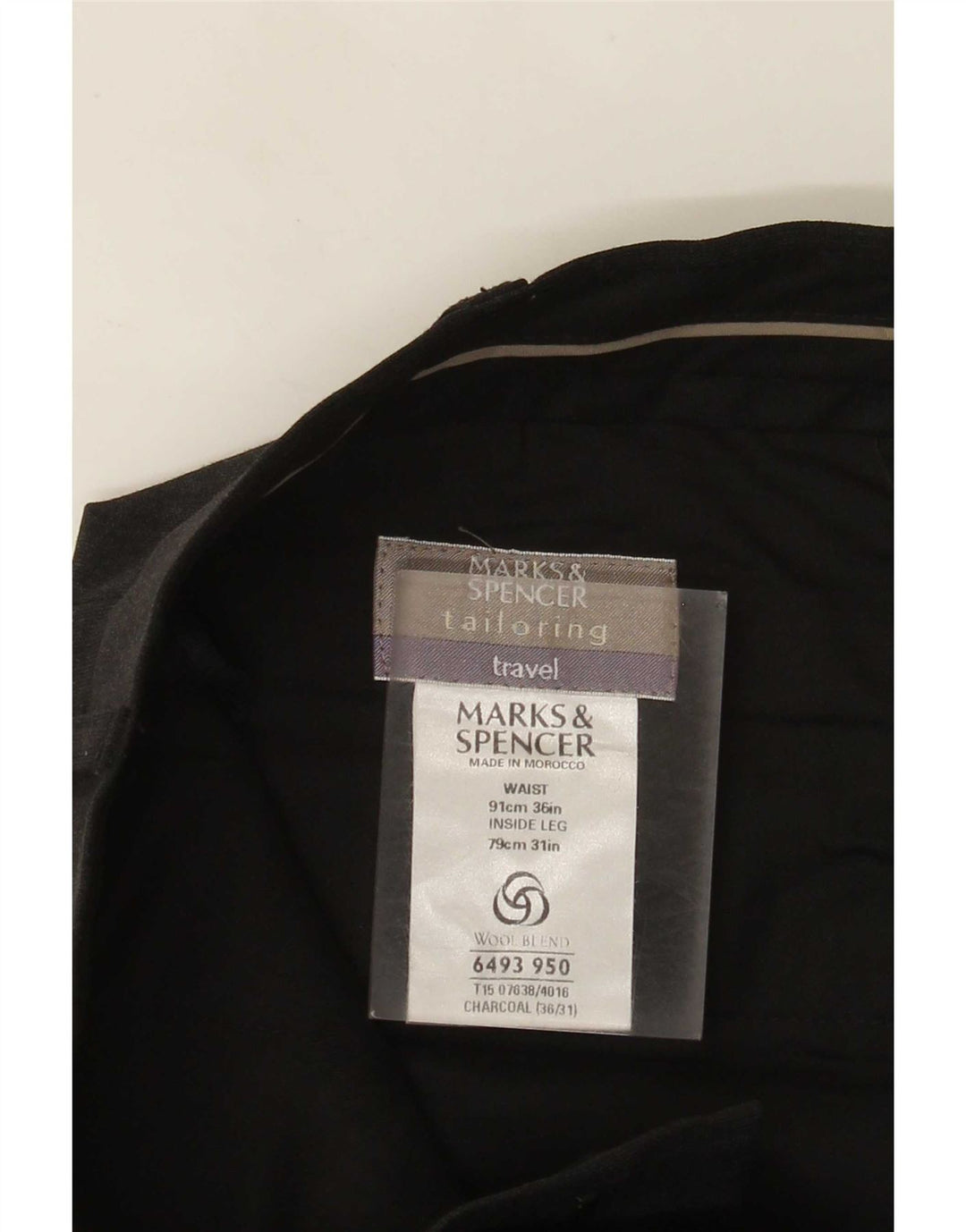Marks & Spencer Pantaloni de costum croiți pentru bărbați L36 L31 poliester gri