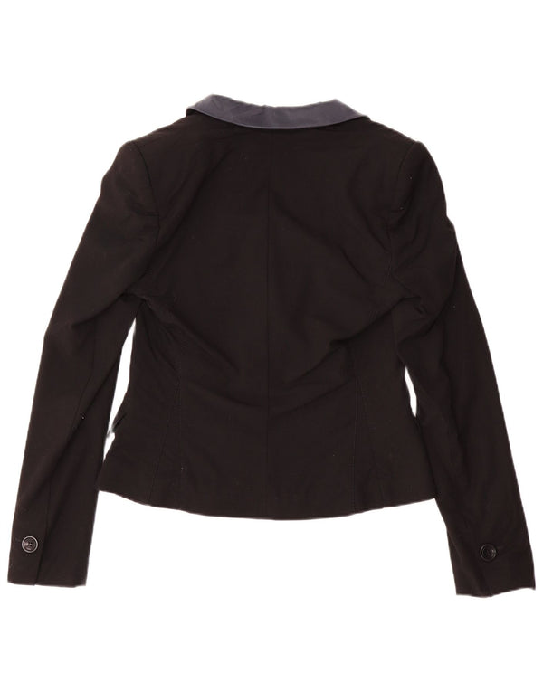 Jachetă blazer pentru femei Karen Millen cu 1 nasture UK 10 Lână neagră mică