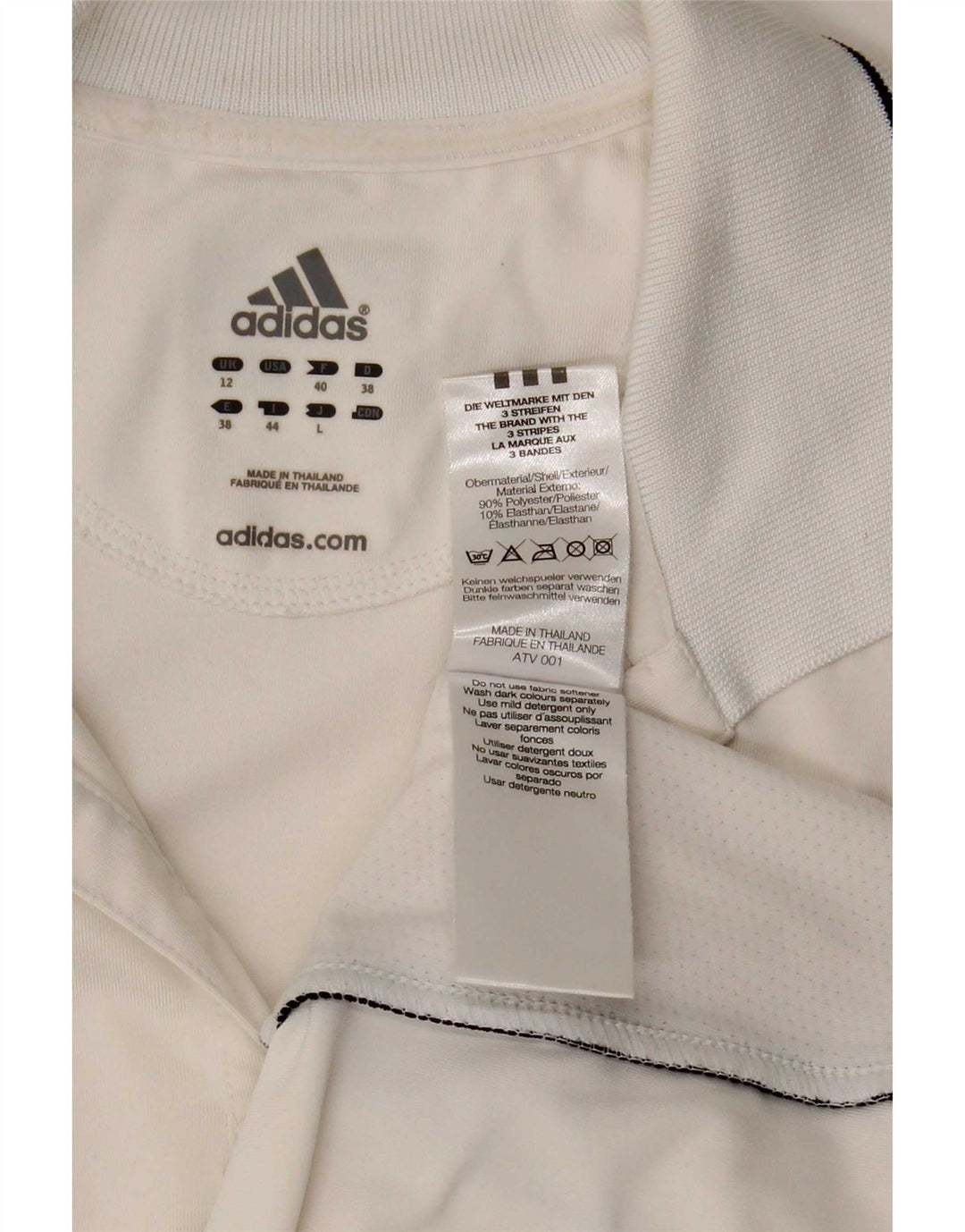 Tricou polo Adidas pentru femei UK 12 Medium White Colorblock Poliester
