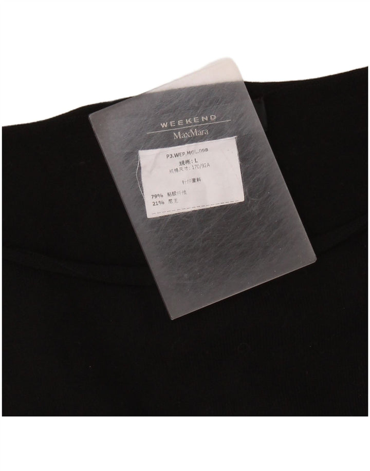 MAX MARA Pulover pentru femei de weekend cu gât cu barca UK 16 mare negru